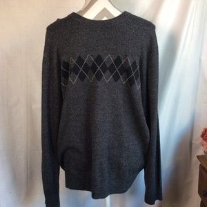 Dockers Argyle Crewneck Black/Gray Sweater Grandpacore Sz L